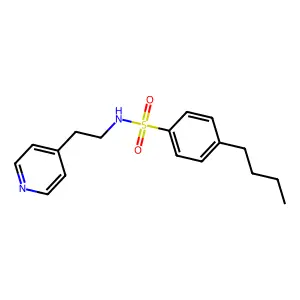 4-butyl-N-(2-pyridin-4-ylethyl)benzenesulfonamide structure