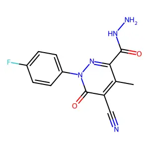 5-Cyano-1-(4-fluorophenyl)-4-methyl-6-oxo-1,6-dihydropyridazine-3-carbohydrazide structure