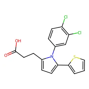 3-[1-(3,4-Dichlorophenyl)-5-(2-thienyl)pyrrol-2-yl]propanoic acid structure