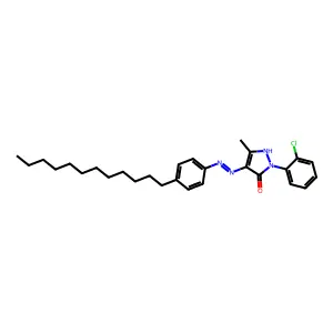 1-(2-chlorophenyl)-3-methyl-1H-pyrazole-4,5-dione 4-[(4-dodecylphenyl)hydrazone] structure