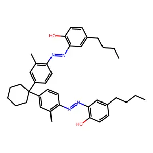 Phenol, 2,2'-[cyclohexylidenebis[(2-methyl-4,1-phenylene)azo]]bis[4-butyl- structure