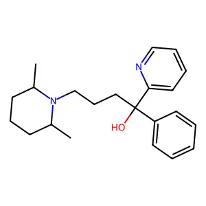 4-(2,6-Dimethylpiperidin-1-yl)-1-phenyl-1-pyridin-2-ylbutan-1-ol structure