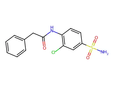 Benzeneacetamide, N-(4-(aminosulfonyl)-2-chlorophenyl)- structure