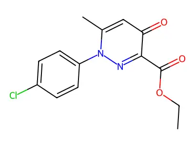 Ethyl 1-(4-chlorophenyl)-6-methyl-4-oxo-1,4-dihydro-3-pyridazinecarboxylate structure