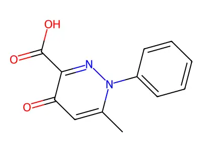 6-Methyl-4-oxo-1-phenyl-1,4-dihydropyridazine-3-carboxylic acid structure