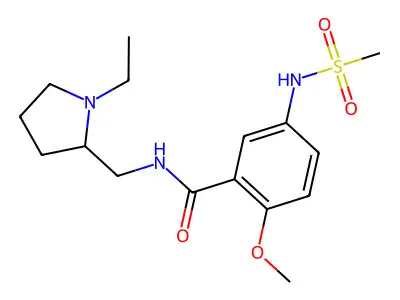 N-((1-Ethyl-2-pyrrolidinyl)methyl)-2-methoxy-5-((methylsulfonyl)amino)benzamide structure