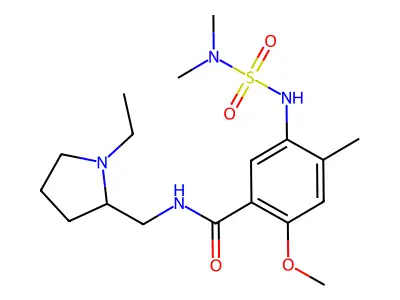 N-((1-Ethyl-2-pyrrolidinyl)methyl)-2-methoxy-4-methyl-5-((dimethylsulfamoyl)amino)benzamide structure