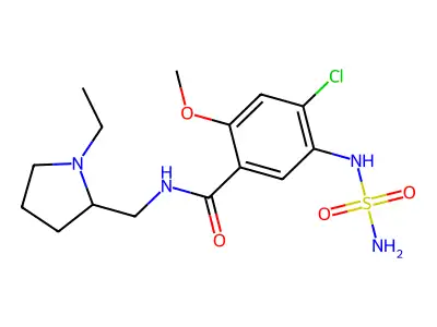 5-((Aminosulfonyl)amino)-4-chloro-N-((1-ethyl-2-pyrrolidinyl)methyl)-2-methoxybenzamide structure