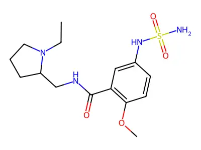 5-((Aminosulfonyl)amino)-N-((1-ethyl-2-pyrrolidinyl)methyl)-2-methoxybenzamide structure