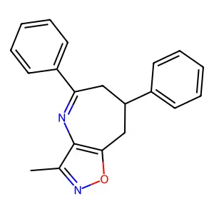 3-methyl-5,7-diphenyl-7,8-dihydro-6H-[1,2]oxazolo[4,5-b]azepine structure