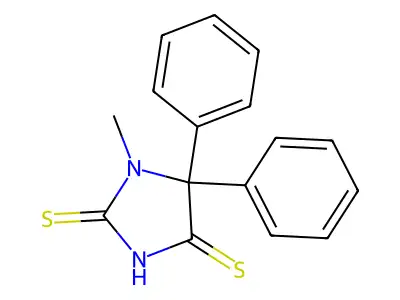 Hydantoin, 1-methyl-5,5-diphenyl-2,4-dithio- structure