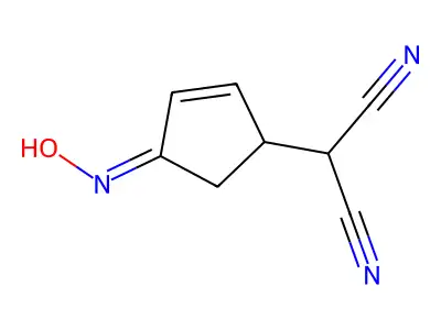 Propanedinitrile,2-[4-(hydroxyimino)-2-cyclopenten-1-YL]- structure