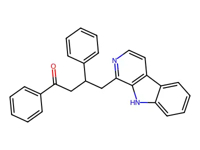 1,3-diphenyl-4-(9H-pyrido[3,4-b]indol-1-yl)butan-1-one structure