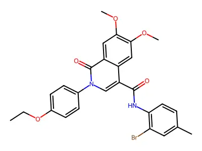 N-(2-bromo-4-methylphenyl)-2-(4-ethoxyphenyl)-6,7-dimethoxy-1-oxoisoquinoline-4-carboxamide structure