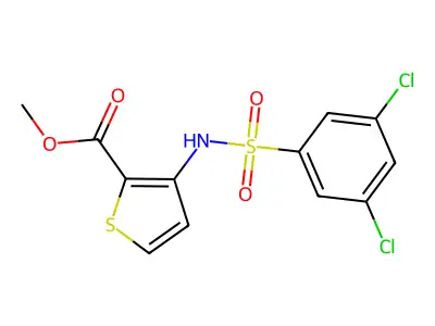 Methyl 3-[[(3,5-dichlorophenyl)sulfonyl]amino]-2-thiophenecarboxylate structure