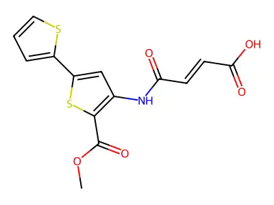 4-[(2-Methoxycarbonyl-5-thiophen-2-ylthiophen-3-yl)amino]-4-oxobut-2-enoic acid structure