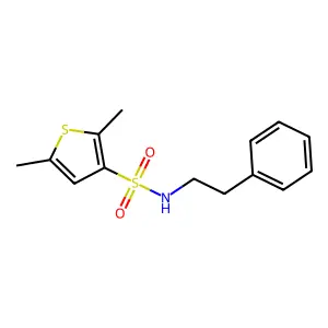 2,5-dimethyl-N-(2-phenylethyl)thiophene-3-sulfonamide structure