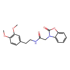 N-[2-(3,4-dimethoxyphenyl)ethyl]-2-(2-oxo-1,3-benzoxazol-3(2H)-yl)acetamide structure