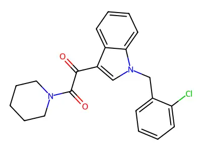 1-[1-[(2-Chlorophenyl)methyl]indol-3-yl]-2-piperidin-1-ylethane-1,2-dione structure