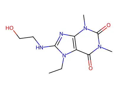 7-Ethyl-8-(2-hydroxyethylamino)-1,3-dimethylpurine-2,6-dione structure