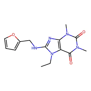 7-ethyl-8-((furan-2-ylmethyl)amino)-1,3-dimethyl-1H-purine-2,6(3H,7H)-dione structure