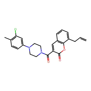 3-[4-(3-Chloro-4-methylphenyl)piperazine-1-carbonyl]-8-prop-2-enylchromen-2-one structure