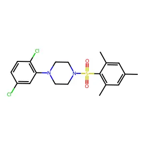 1-(2,5-Dichlorophenyl)-4-(2,4,6-trimethylbenzenesulfonyl)piperazine structure
