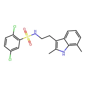 2,5-dichloro-N-[2-(2,7-dimethyl-1H-indol-3-yl)ethyl]benzenesulfonamide structure