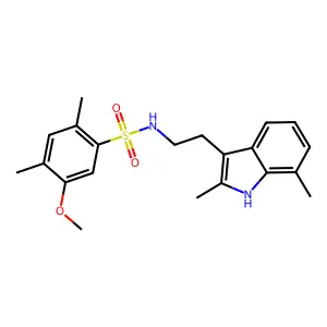 N-[2-(2,7-dimethyl-1H-indol-3-yl)ethyl]-5-methoxy-2,4-dimethylbenzenesulfonamide structure