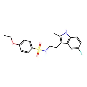 4-ethoxy-N-[2-(5-fluoro-2-methyl-1H-indol-3-yl)ethyl]benzene-1-sulfonamide structure