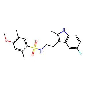 N-[2-(5-fluoro-2-methyl-1H-indol-3-yl)ethyl]-4-methoxy-2,5-dimethylbenzenesulfonamide structure