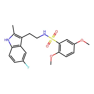 N-[2-(5-fluoro-2-methyl-1H-indol-3-yl)ethyl]-2,5-dimethoxybenzene-1-sulfonamide structure