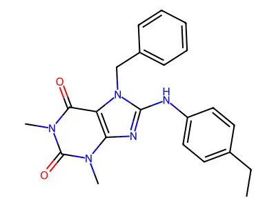 7-Benzyl-8-(4-ethylanilino)-1,3-dimethylpurine-2,6-dione structure