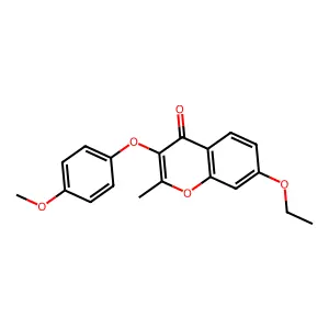 7-ethoxy-3-(4-methoxyphenoxy)-2-methyl-4H-chromen-4-one structure