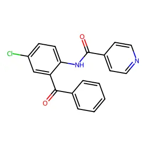 4-Pyridinecarboxamide, N-(2-benzoyl-4-chlorophenyl)- structure