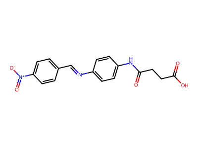 (E)-4-((4-((4-nitrobenzylidene)amino)phenyl)amino)-4-oxobutanoic acid structure