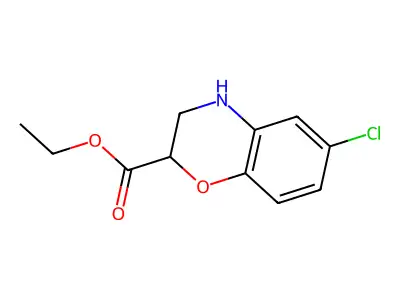 ethyl (2S)-6-chloro-3,4-dihydro-2H-1,4-benzoxazine-2-carboxylate structure
