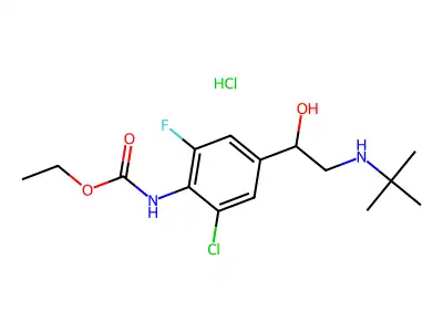 1-(4'-Ethoxycarbonylamino-3'-chloro-5'-fluorophenyl)-2-tert-butylamino-ethanol hydrochloride structure