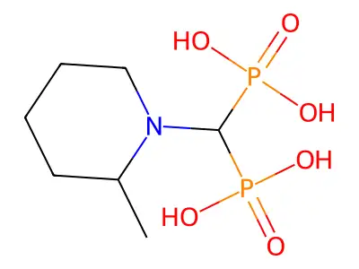 [(2-Methylpiperidin-1-yl)methylene]bis(phosphonic acid) structure
