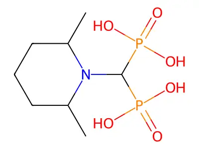 Phosphonic acid, [(2,6-dimethyl-1-piperidinyl)methylene]bis- structure