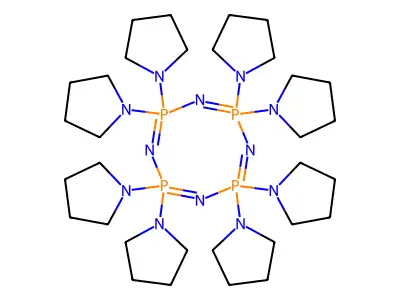 2,2,4,4,6,6,8,8-Octa-1-pyrrolidinyl-1,3,5,7,2,4,6,8-tetraphosphazene structure