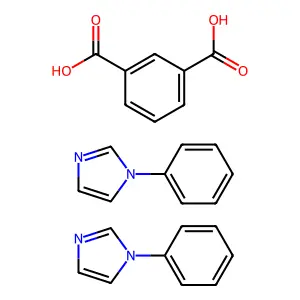 1,3-Benzenedicarboxylic acid, compd. with 1-phenyl-1H-imidazole (1:2) structure
