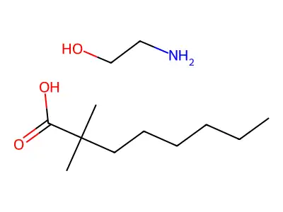 Octanoic acid, 2,2-dimethyl-, compd. with 2-aminoethanol (1:1) structure