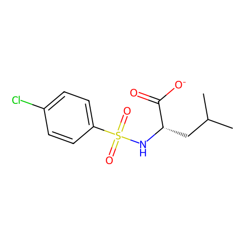 2-[(4-Chlorobenzene-1-sulfonyl)amino]-4-methylpentanoate structure