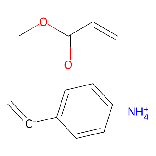 Azanium;ethenylbenzene;methyl prop-2-enoate structure