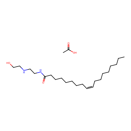 9-Octadecenamide, N-[2-[(2-hydroxyethyl)amino]ethyl]-, (9Z)-, acetate (1:1) structure