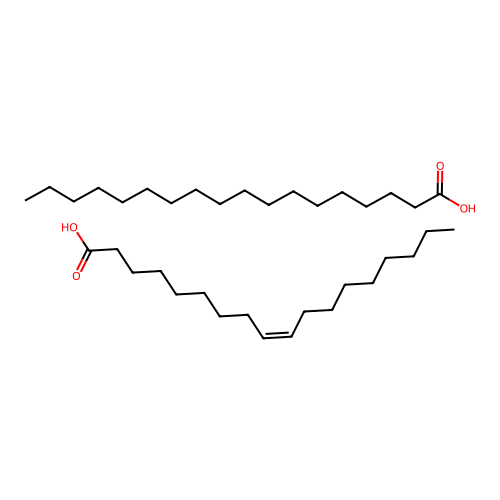 octadecanoic acid;(Z)-octadec-9-enoic acid structure