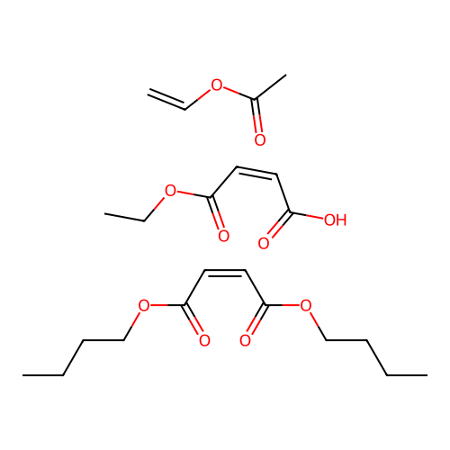 dibutyl (Z)-but-2-enedioate;ethenyl acetate;(Z)-4-ethoxy-4-oxobut-2-enoic acid structure