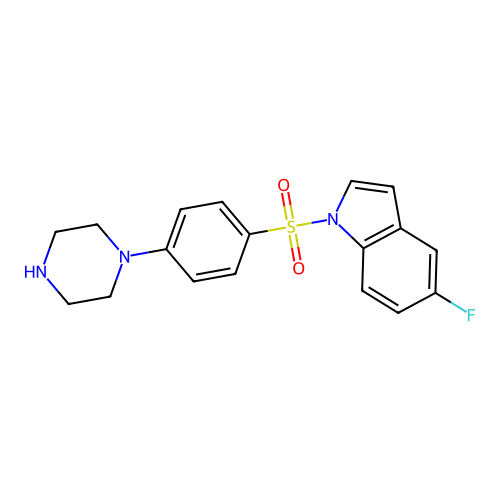 5-Fluoro-1-(4-piperazin-1-yl-benzenesulfonyl)-1H-indole structure