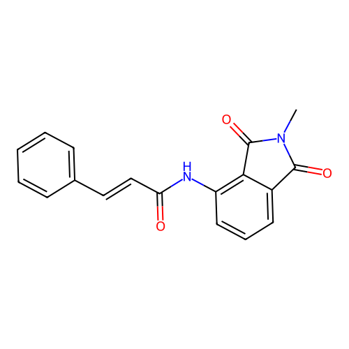 N-(2-methyl-1,3-dioxoisoindolin-4-yl)cinnamamide structure